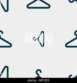 clothes hanger icon sign. Seamless pattern with geometric texture. Vector illustration Stock Vector