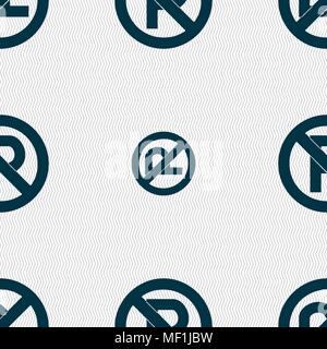 No parking icon sign. Seamless pattern with geometric texture. Vector illustration Stock Vector