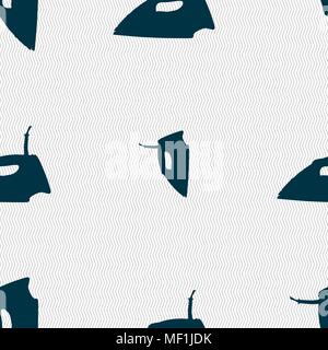 Iron icon sign. Seamless pattern with geometric texture. Vector illustration Stock Vector