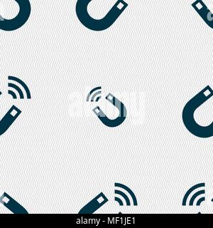 Magnet icon sign. Seamless pattern with geometric texture. Vector illustration Stock Vector
