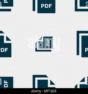 file PDF icon sign. Seamless pattern with geometric texture. Vector illustration Stock Vector