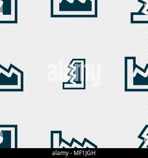 Chart icon sign. Seamless pattern with geometric texture. Vector illustration Stock Vector