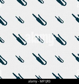 plug, mini jack icon sign. Seamless pattern with geometric texture. Vector illustration Stock Vector