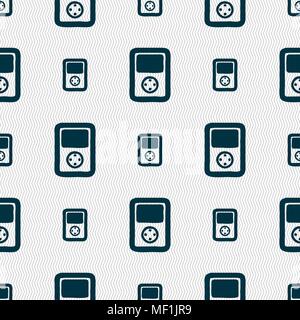 Tetris, video game console icon sign. Seamless pattern with geometric texture. Vector illustration Stock Vector
