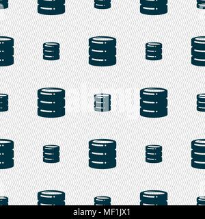 hard drive date base icon sign. Seamless pattern with geometric texture. Vector illustration Stock Vector