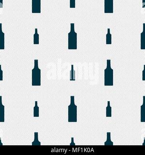 bottle icon sign. Seamless pattern with geometric texture. Vector illustration Stock Vector