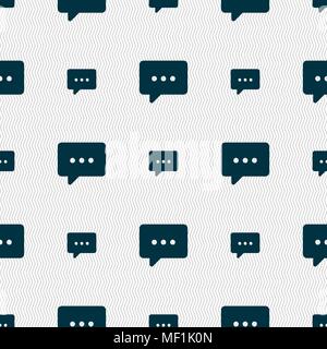 Cloud of thoughts icon sign. Seamless pattern with geometric texture. Vector illustration Stock Vector