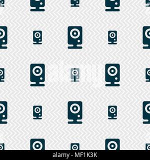 Web cam icon sign. Seamless pattern with geometric texture. Vector illustration Stock Vector