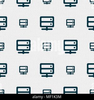 Server icon sign. Seamless pattern with geometric texture. Vector illustration Stock Vector