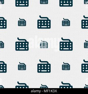 keyboard icon sign. Seamless pattern with geometric texture. Vector illustration Stock Vector