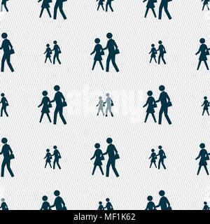 crosswalk icon sign. Seamless pattern with geometric texture. Vector illustration Stock Vector