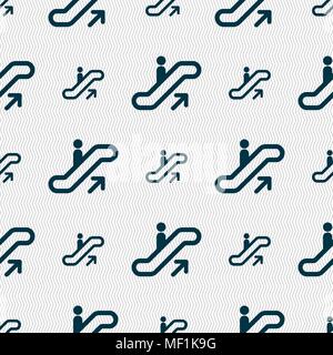 elevator, Escalator, Staircase icon sign. Seamless pattern with geometric texture. Vector illustration Stock Vector