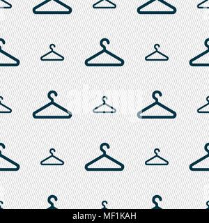 clothes hanger icon sign. Seamless pattern with geometric texture. Vector illustration Stock Vector