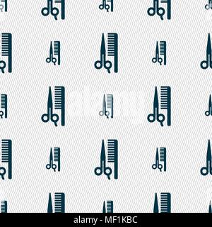 hair icon sign. Seamless pattern with geometric texture. Vector illustration Stock Vector