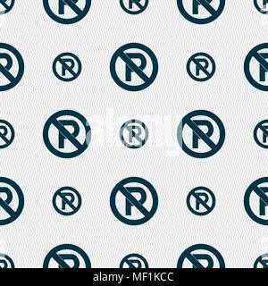 No parking icon sign. Seamless pattern with geometric texture. Vector illustration Stock Vector