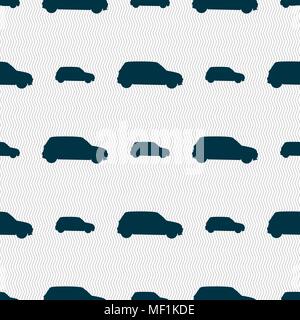 Jeep icon sign. Seamless pattern with geometric texture. Vector illustration Stock Vector