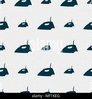 Iron icon sign. Seamless pattern with geometric texture. Vector illustration Stock Vector