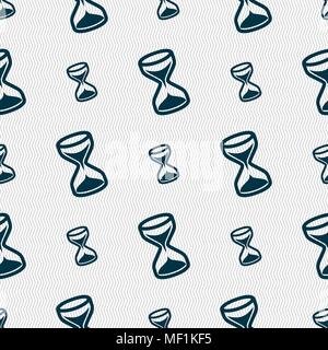 hourglass icon sign. Seamless pattern with geometric texture. Vector illustration Stock Vector