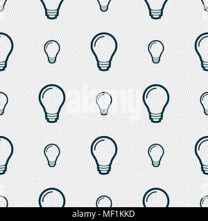Light bulb icon sign. Seamless pattern with geometric texture. Vector illustration Stock Vector