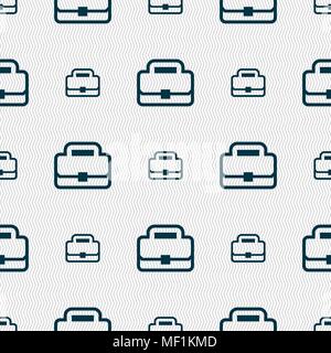 Briefcase icon sign. Seamless pattern with geometric texture. Vector illustration Stock Vector