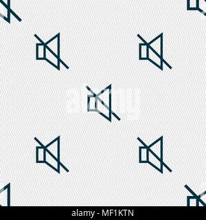 without sound, mute icon sign. Seamless pattern with geometric texture. Vector illustration Stock Vector