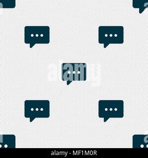 Cloud of thoughts icon sign. Seamless pattern with geometric texture. Vector illustration Stock Vector