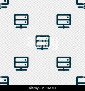 Server icon sign. Seamless pattern with geometric texture. Vector illustration Stock Vector