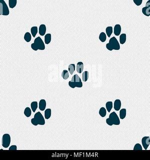 trace dogs icon sign. Seamless pattern with geometric texture. Vector illustration Stock Vector