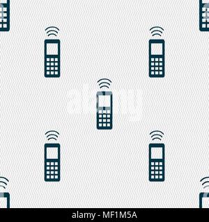 the remote control icon sign. Seamless pattern with geometric texture. Vector illustration Stock Vector