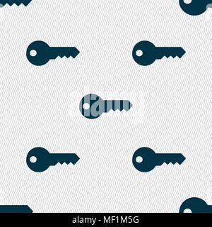 key icon sign. Seamless pattern with geometric texture. Vector illustration Stock Vector