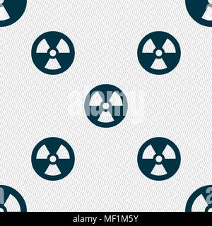radiation icon sign. Seamless pattern with geometric texture. Vector illustration Stock Vector