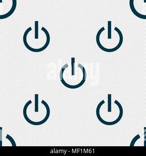 Power icon sign. Seamless pattern with geometric texture. Vector illustration Stock Vector
