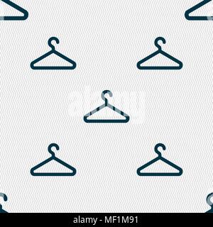 clothes hanger icon sign. Seamless pattern with geometric texture. Vector illustration Stock Vector