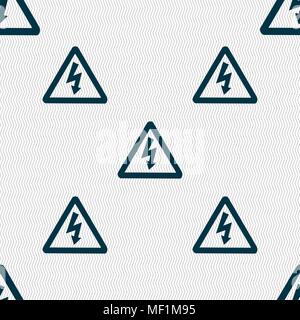 voltage icon sign. Seamless pattern with geometric texture. Vector illustration Stock Vector