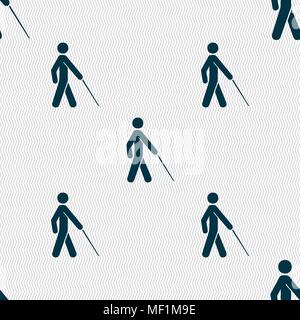 blind icon sign. Seamless pattern with geometric texture. Vector illustration Stock Vector