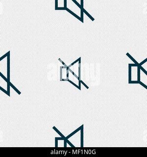 without sound, mute icon sign. Seamless pattern with geometric texture. Vector illustration Stock Vector