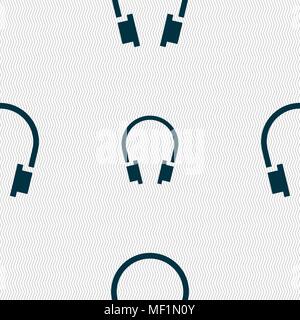headsets icon sign. Seamless pattern with geometric texture. Vector illustration Stock Vector