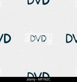 dvd icon sign. Seamless pattern with geometric texture. Vector illustration Stock Vector