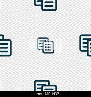 copy icon sign. Seamless pattern with geometric texture. Vector illustration Stock Vector