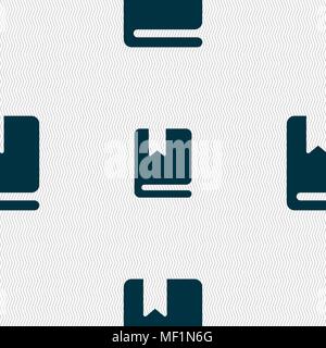 bookmark icon sign. Seamless pattern with geometric texture. Vector illustration Stock Vector