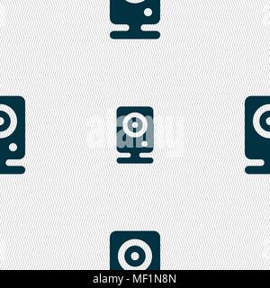 Web cam icon sign. Seamless pattern with geometric texture. Vector illustration Stock Vector