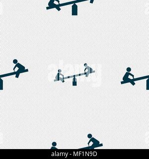 swing icon sign. Seamless pattern with geometric texture. Vector illustration Stock Vector