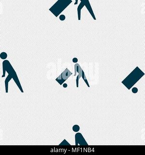 Loader icon sign. Seamless pattern with geometric texture. Vector illustration Stock Vector