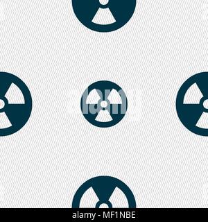 radiation icon sign. Seamless pattern with geometric texture. Vector illustration Stock Vector