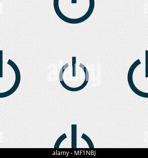 Power icon sign. Seamless pattern with geometric texture. Vector illustration Stock Vector