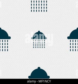 shower icon sign. Seamless pattern with geometric texture. Vector illustration Stock Vector