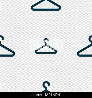 clothes hanger icon sign. Seamless pattern with geometric texture. Vector illustration Stock Vector