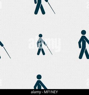 blind icon sign. Seamless pattern with geometric texture. Vector illustration Stock Vector