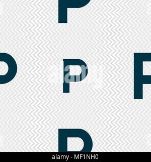 parking icon sign. Seamless pattern with geometric texture. Vector illustration Stock Vector