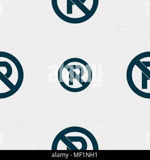 No parking icon sign. Seamless pattern with geometric texture. Vector illustration Stock Vector